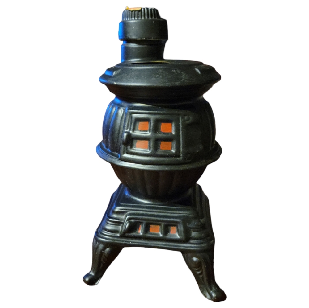 Vtg 68 Ezra Brooks Pot Belly Wood Stove Decanter Kentucky Whiskey Bottle